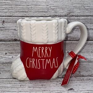 Rae Dunn Merry Christmas Stocking Mug/NWT 2024 Red White